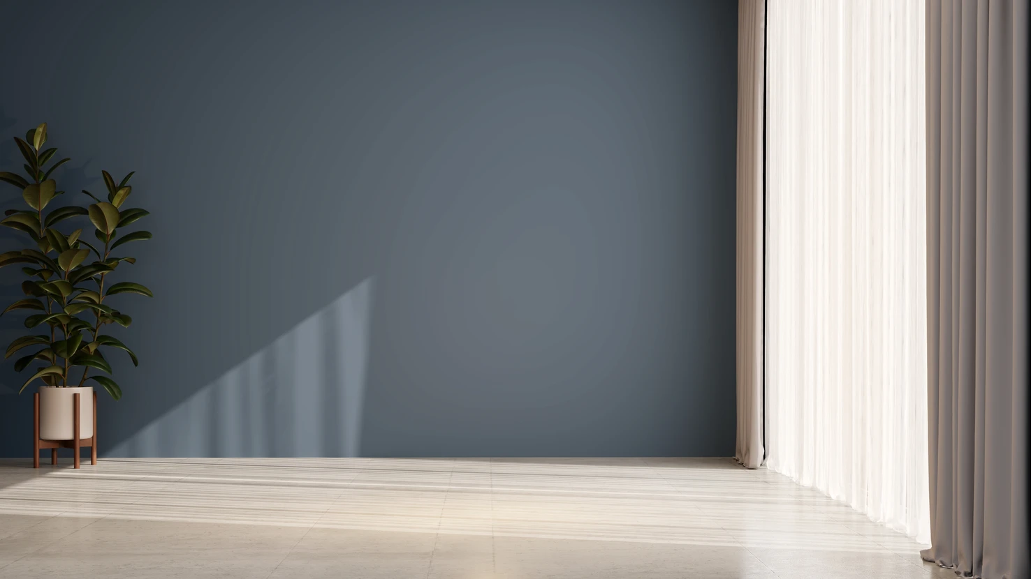 Salle de bain moderne rénovée avec baignoire encastrée, meuble-lavabo bleu clair, miroir encadré et carrelage beige